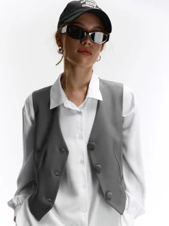 GATE Krótka kamizelka| Kurtki I Płaszcze·Żakiety|Kategorie·Kamizelki