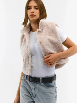 GATE Krótka kamizelka pluszowa| Kurtki I Płaszcze·Kamizelki