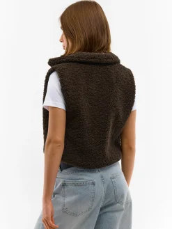 GATE Krótka kamizelka pluszowa| Kurtki I Płaszcze·Kamizelki