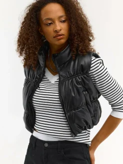 GATE Krótka kamizelka skórzana| Kurtki I Płaszcze·Kamizelki|Kurtki I Płaszcze·Pikowana Kurtka