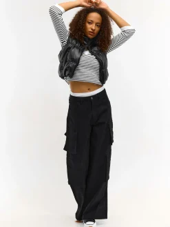 GATE Krótka kamizelka skórzana| Kurtki I Płaszcze·Kamizelki|Kurtki I Płaszcze·Pikowana Kurtka