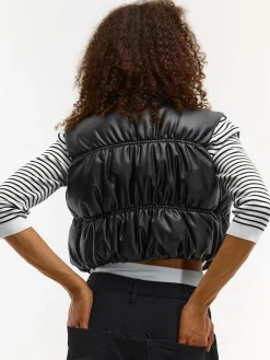 GATE Krótka kamizelka skórzana| Kurtki I Płaszcze·Kamizelki|Kurtki I Płaszcze·Pikowana Kurtka