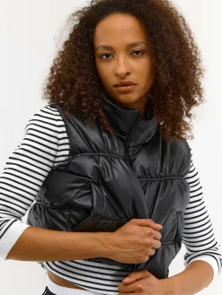 GATE Krótka kamizelka skórzana| Kurtki I Płaszcze·Kamizelki|Kurtki I Płaszcze·Pikowana Kurtka