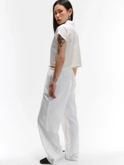 GATE Krótka koszula z domieszką lnu|Damskie Koszulki I Topy·Koszule Damskie