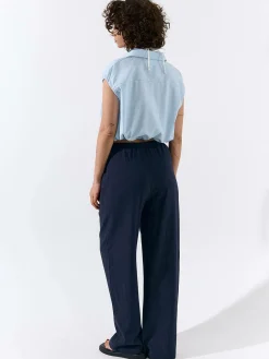 GATE Krótka koszula z domieszką lnu|Damskie Koszulki I Topy·Koszule Damskie