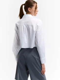 GATE Krótka koszula z kieszeniami|Damskie Koszulki I Topy·Koszule Damskie