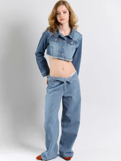 GATE Krótka kurtka dżinsowa| Kurtki I Płaszcze·Kurtki Przejściowe