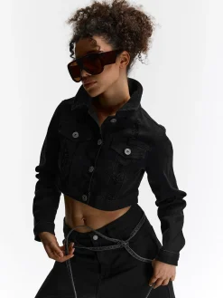 GATE Krótka kurtka dżinsowa| Kurtki I Płaszcze·Kurtki Przejściowe