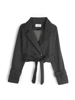 GATE Krótka kurtka w paski| Kurtki I Płaszcze·Kurtki Przejściowe