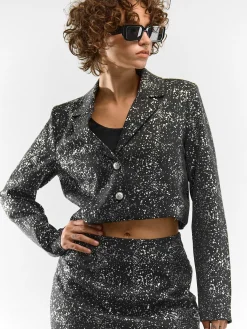 GATE Krótka kurtka z foliowym wzorem| Kurtki I Płaszcze·Żakiety