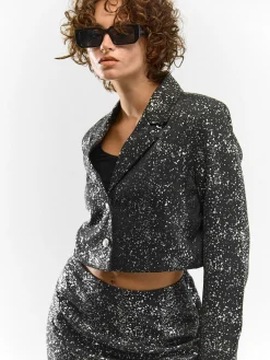 GATE Krótka kurtka z foliowym wzorem| Kurtki I Płaszcze·Żakiety