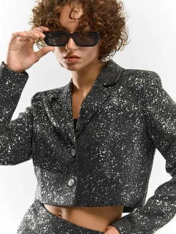 GATE Krótka kurtka z foliowym wzorem| Kurtki I Płaszcze·Żakiety