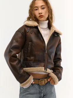 GATE Krótka kurtka z podszewką ze sztucznego futra| Kurtki I Płaszcze·Płaszcze