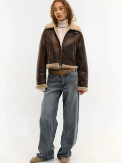 GATE Krótka kurtka z podszewką ze sztucznego futra| Kurtki I Płaszcze·Płaszcze