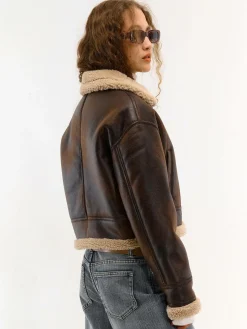 GATE Krótka kurtka z podszewką ze sztucznego futra| Kurtki I Płaszcze·Płaszcze