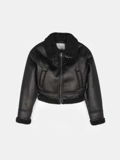 GATE Krótka kurtka z podszewką ze sztucznego futra| Kurtki I Płaszcze·Płaszcze