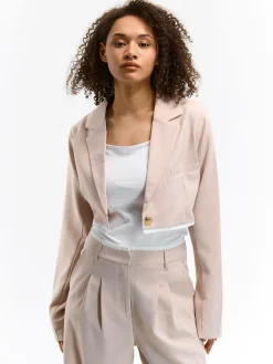 GATE Krótka marynarka z kontrastowym paskiem| Kurtki I Płaszcze·Żakiety