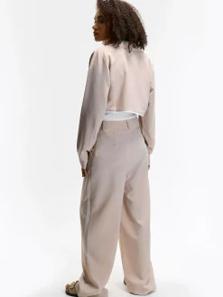 GATE Krótka marynarka z kontrastowym paskiem| Kurtki I Płaszcze·Żakiety