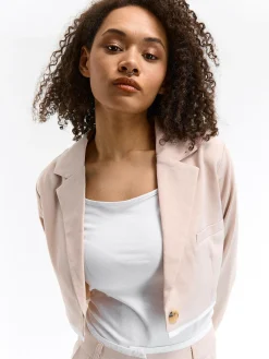 GATE Krótka marynarka z kontrastowym paskiem| Kurtki I Płaszcze·Żakiety