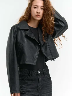 GATE Krótka skórzana kurtka| Kurtki I Płaszcze·Kurtki Przejściowe