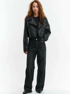 GATE Krótka skórzana kurtka| Kurtki I Płaszcze·Kurtki Przejściowe