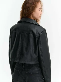 GATE Krótka skórzana kurtka| Kurtki I Płaszcze·Kurtki Przejściowe