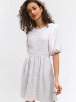 GATE Krótka sukienka z bufiastymi rękawami| Kategorie·Sukienki