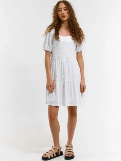 GATE Krótka sukienka z bufiastymi rękawami| Kategorie·Sukienki