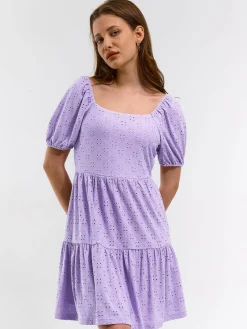 GATE Krótka sukienka z bufiastymi rękawami| Kategorie·Sukienki