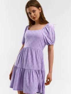 GATE Krótka sukienka z bufiastymi rękawami| Kategorie·Sukienki