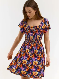 GATE Krótka sukienka z kwiatowym nadrukiem| Kategorie·Sukienki