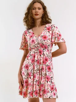 GATE Krótka sukienka z kwiatowym nadrukiem| Kategorie·Sukienki