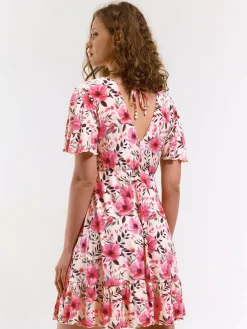 GATE Krótka sukienka z kwiatowym nadrukiem| Kategorie·Sukienki