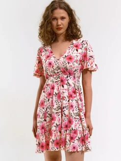 GATE Krótka sukienka z kwiatowym nadrukiem| Kategorie·Sukienki