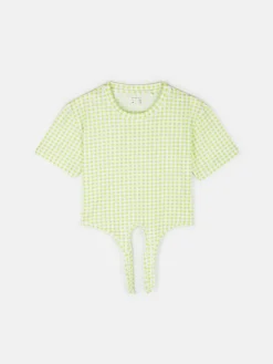 GATE Krótka wzorzysta koszulka z węzłem|Dzieci Dziewczynki·Ostatnie Sztuki Ubrania Dla Dziewczynek|Dziewczynki·Koszulki I Topy