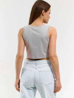 GATE Krótki, bawełniany top bez rękawów| Koszulki I Topy·Podkoszulki ☀️|Koszulki I Topy·Crop Top ☀️