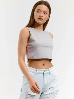 GATE Krótki, bawełniany top bez rękawów| Koszulki I Topy·Podkoszulki ☀️|Koszulki I Topy·Crop Top ☀️