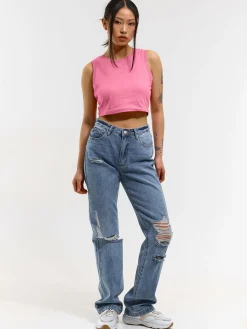 GATE Krótki, bawełniany top bez rękawów| Koszulki I Topy·Podkoszulki ☀️|Koszulki I Topy·Crop Top ☀️