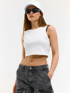 GATE Krótki, bawełniany top bez rękawów| Koszulki I Topy·Podkoszulki ☀️|Koszulki I Topy·Crop Top ☀️