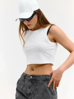 GATE Krótki, bawełniany top bez rękawów| Koszulki I Topy·Podkoszulki ☀️|Koszulki I Topy·Crop Top ☀️