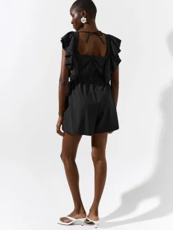 GATE Krótki kombinezon z falbanami| Spodnie·Kombinezon ☀️