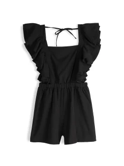 GATE Krótki kombinezon z falbanami| Spodnie·Kombinezon ☀️