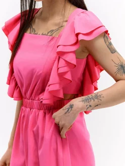 GATE Krótki kombinezon z falbanami| Spodnie·Kombinezon ☀️