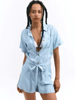 GATE Krótki kombinezon zapinany na guziki| Spodnie·Kombinezon ☀️