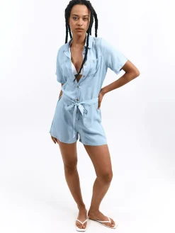 GATE Krótki kombinezon zapinany na guziki| Spodnie·Kombinezon ☀️