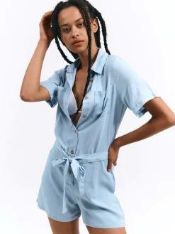 GATE Krótki kombinezon zapinany na guziki| Spodnie·Kombinezon ☀️