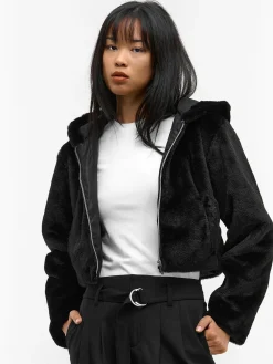 GATE Krótki płaszcz wykonany z imitacji futra| Kurtki I Płaszcze·Płaszcze