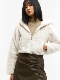 GATE Krótki płaszcz wykonany z imitacji futra| Kurtki I Płaszcze·Płaszcze