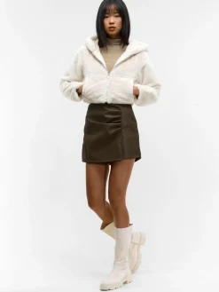 GATE Krótki płaszcz wykonany z imitacji futra| Kurtki I Płaszcze·Płaszcze