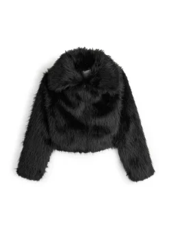 GATE Krótki płaszcz wykonany z imitacji futra| Kurtki I Płaszcze·Płaszcze